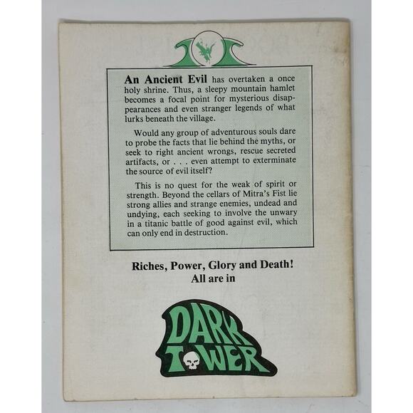 Judges Guild Dark Tower Fantasy Game Aid 1980 Advanced Dungeons & Dragons #88 - Picture 2 of 14